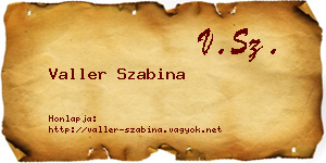 Valler Szabina névjegykártya