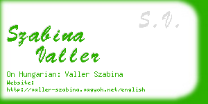 szabina valler business card